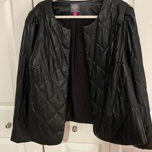Vince Camuto Black Leather Quilted Women's Jacket